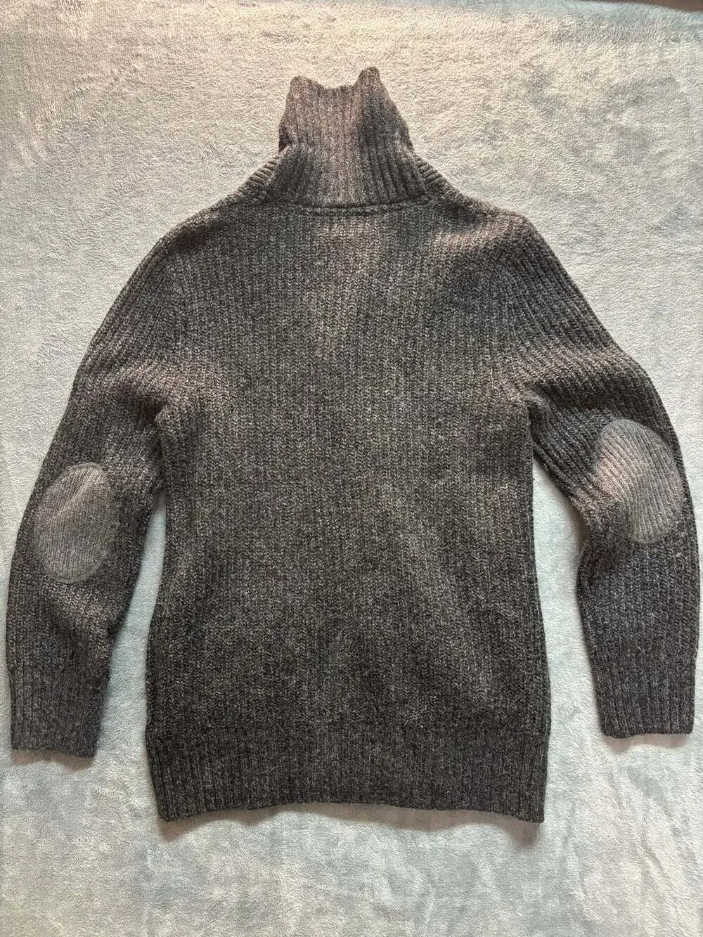 H&M Men's Wool Blend Shawl Collar Cardigan with Elbow Patches